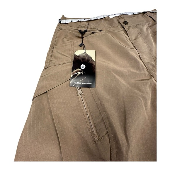 Tactical Outdoor Hiking Pants XL Khaki Ripstop Zip Pockets NWT - Picture 7 of 11